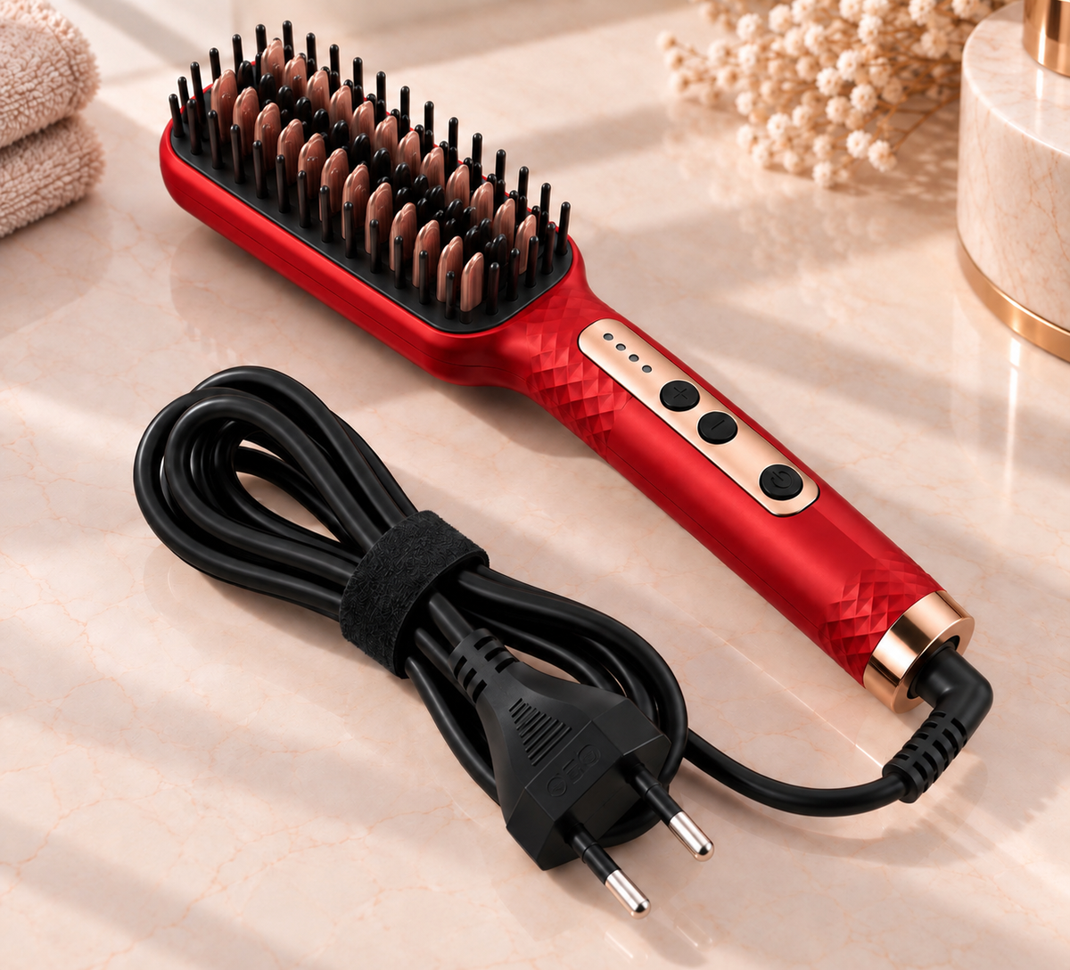 ✨ Brosse Lissante Chauffante LARIS – Lissage Rapide & Facile 💇‍♀️
