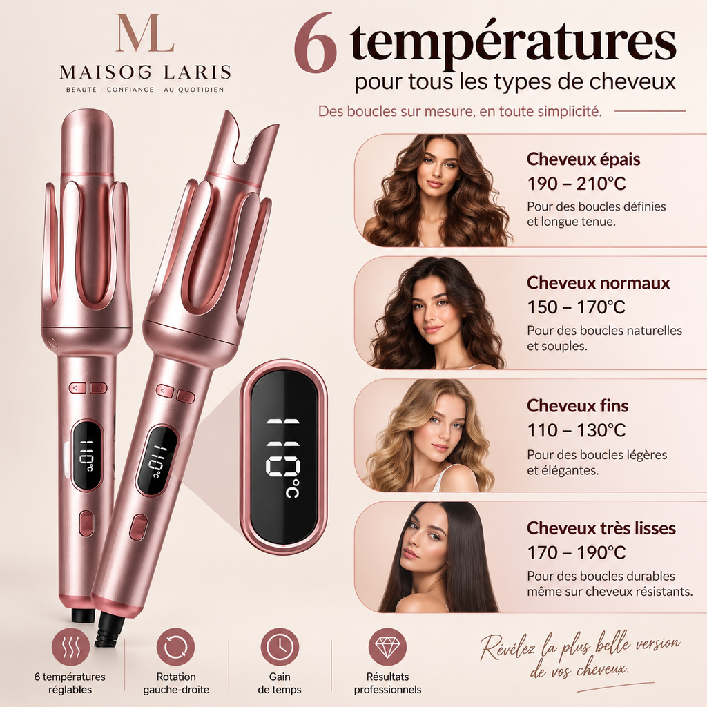 ✨ Boucleur Automatique LARIS – Des Boucles Parfaites en un Geste 💫