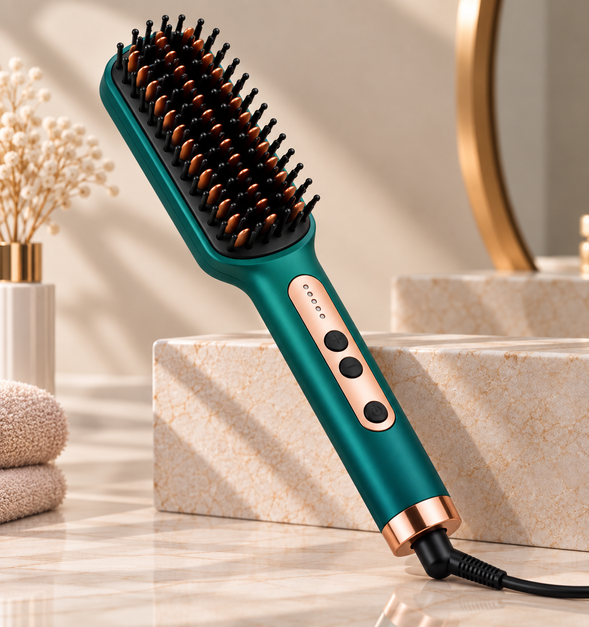 ✨ Brosse Lissante Chauffante LARIS – Lissage Rapide & Facile 💇‍♀️